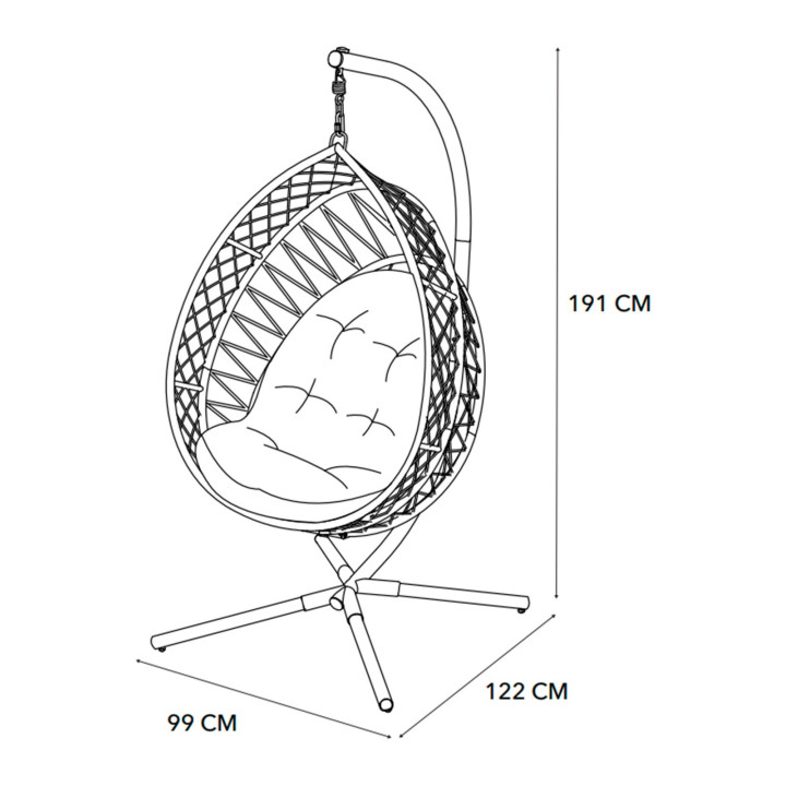 Sillón Colgante Hamaca de Rattan y Exterior Pani